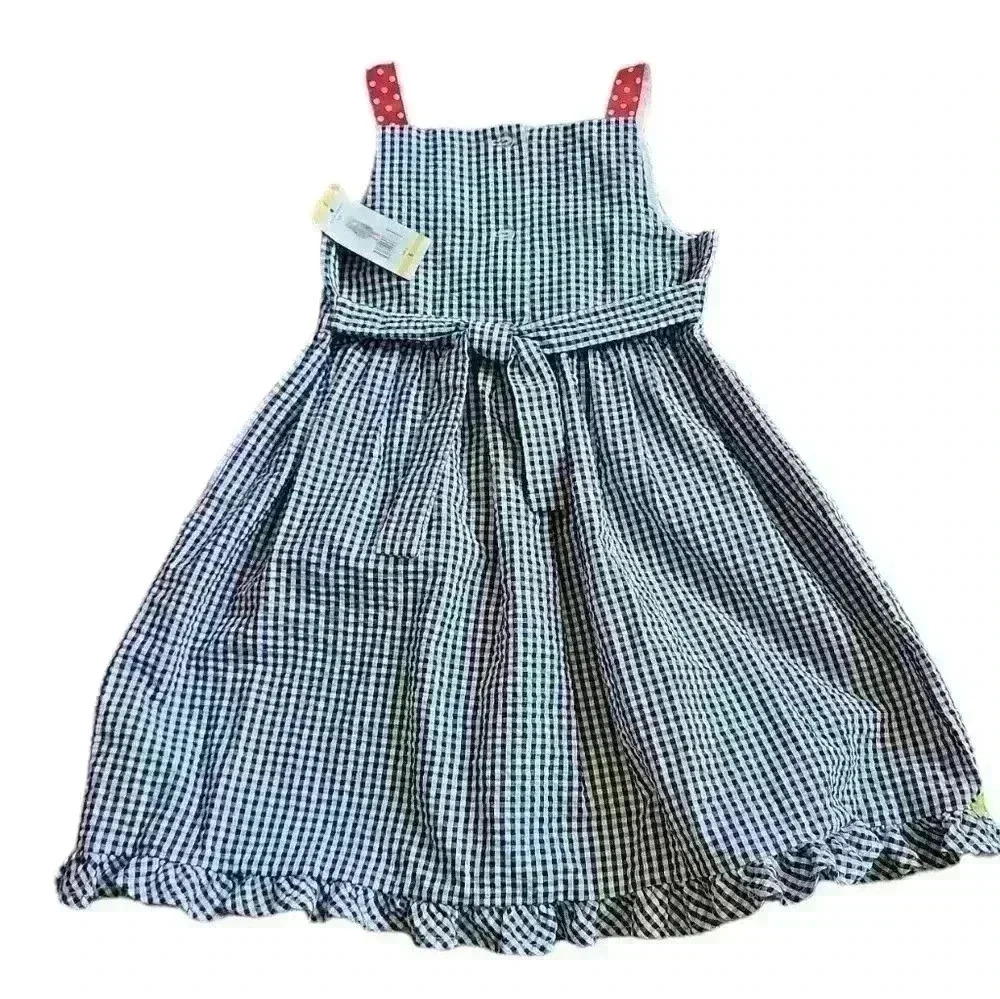 Emily Rose Girl's Lady Bug Flower Seersucker Dress sz 6 - Picture 2 of 2